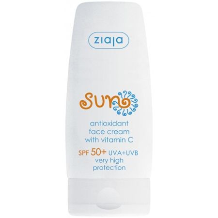 Ziaja Sun Crema Facial Antioxidante Spf 50+ Con Vitamina C Protector solar facial vegano antioxidante con vitamina c 50 ml