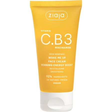 Ziaja Vitamin C.B3 Niacinamida Crema Facial De Día Revitalizante Crema de día vegana ilumina reduce manchas oscuras y minimiza poros mejorando la textura de la piel 50 ml