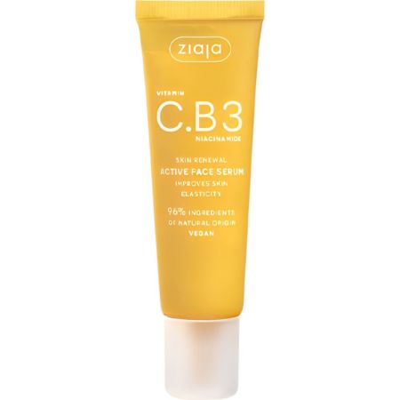 Ziaja Vitamin C.B3 Niacinamida Sérum Facial Activo Sérum vegano ilumina reduce manchas oscuras y minimiza poros mejorando la textura de la piel 30 ml