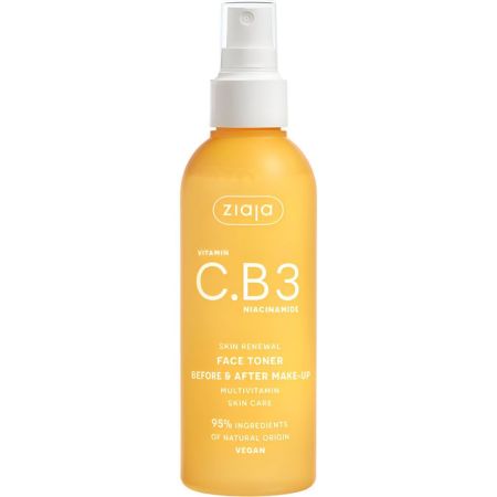 Ziaja Vitamin C.B3 Niacinamida Tónico Facial Tónico facial vegano reduce manchas oscuras minimiza poros y mejora la textura para piel revitalizada 190 ml