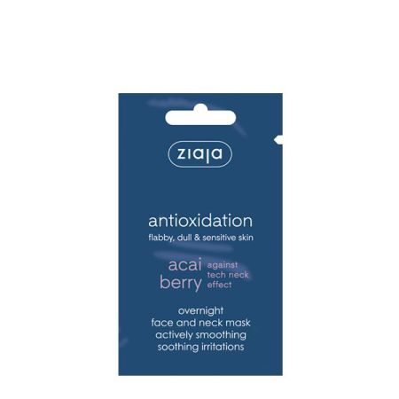 Ziaja Acai Mascarilla Facial Nocturna Antioxidante Mascarilla de noche antioxidante hidrata y suaviza la piel para rostro y cuello 7 ml