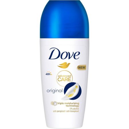 Dove Advanced Care Original Desodorante Roll-On Desodorante sin alcohol antitranspirante hasta 48 horas de protección 50 ml