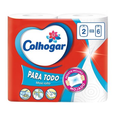 Colhogar Papel De Cocina Para Todo Rollo de cocina ideal para absorber secar y limpiar resiste incluso mojado