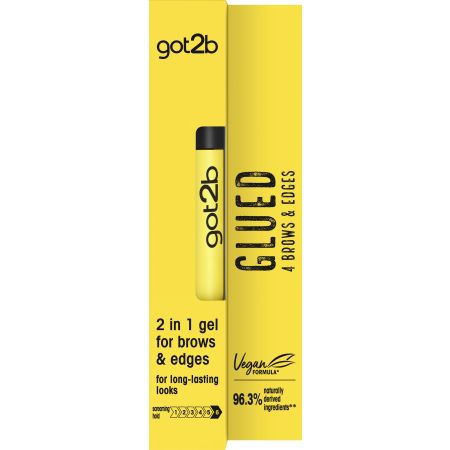 Got2b Glued 4 Brows & Edges 2 In 1 Gel Fijador vegano para cejas y baby hairs de secado rápido