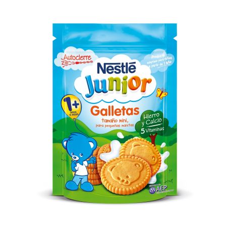 Nestle Junior Galletas Tamaño Mini Galletas infantiles con hierro y vitaminas a partir de 1 año 180 gr
