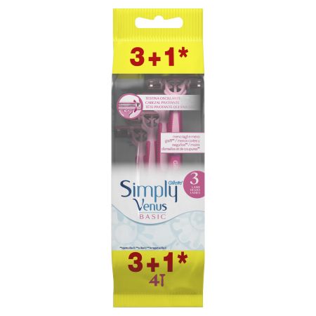 Gillette Simply Venus Basic Maquinilla De Afeitar Formato Especial Maquinilla de afeitar desechable para un afeitado suave