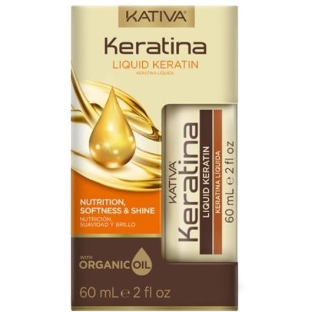 Kativa Keratina Liquid Keratin Tratamiento intensivo recupera luminosidad y sedosidad para cabellos muy secos y maltratados 60 ml