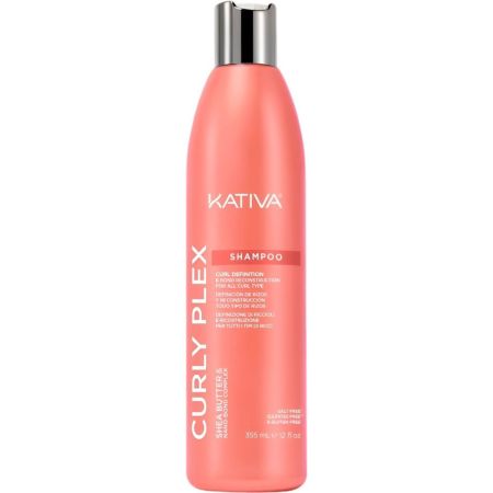 Kativa Curly Plex Shampoo Champú ofrece gran hidratación y control de frizz para cabello con rizos definidos 355 ml