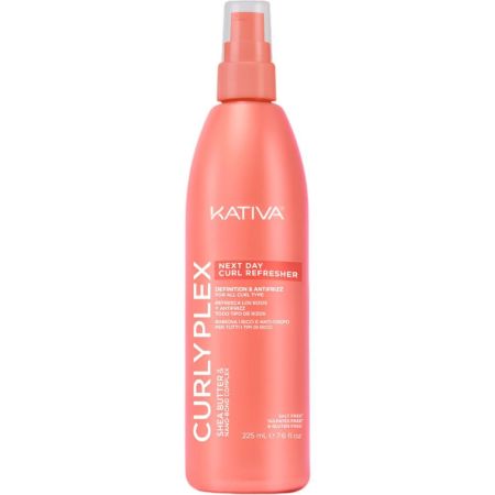 Kativa Curly Plex Next Day Curl Refresher Spray capilar refresca y revive los rizos redefiniendo su forma al instante sin agregar peso 225 ml