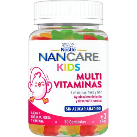 Nestle Kids Multi Vtaminas Gummies Complemento alimenticio infantil sin azúcar anañdidos ayuda al crecimiento y desarrollo a partir de 3 años 30 uds