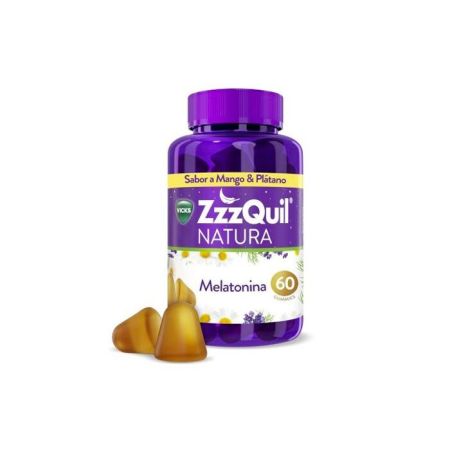 Zzzquil Natura Melatonina Mango & Plátano Complemento Alimenticio Complemento alimenticio de mango y plátano ayuda a dormir y conciliar el sueño