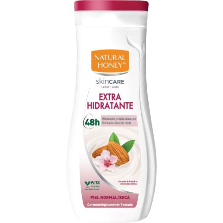 Natural Honey Extra Hidratante Cuidado Total Loción Loción corporal hidratante y de rápida absorción 48 horas con aceite de almendras 330 ml