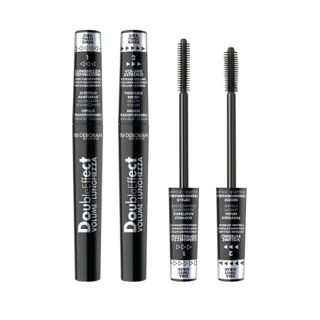 Deborah Milano Double Effect Volume & Lunghezza Máscara de pestañas con aplicador innovador y un activo para hidratar y reforzar