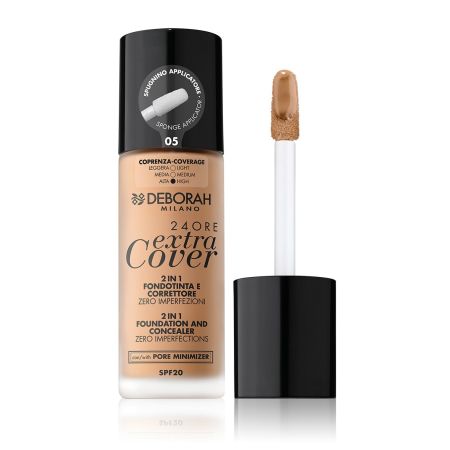 Deborah Milano 24 Ore Extra Cover 2 In 1 Fondotinta E Correttore Spf 20 Base de maquillaje y corrector disimula imperfecciones y unifica el tono acabado perfecto