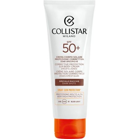 Collistar Crema Solar Cuerpo Antimanchas Spf 50+ Crema solar corporal de textura ligera y confortable resistente al agua previene y trata manchas 100 ml