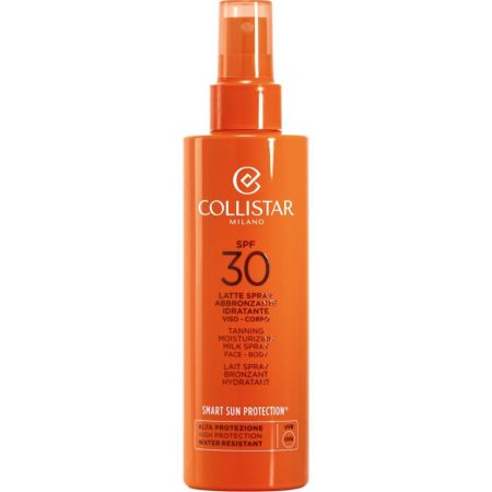 Collistar Leche En Spray Bronceadora Hidratante Spf 30 Leche solar de textura ligera resistente al agua intensifica la pigmentación en la piel para bronceado ultratápido 200 ml