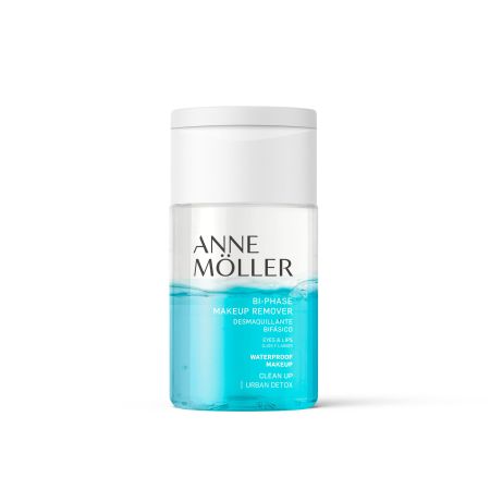 Anne Möller Clean Up Urban Detox Bi-Phase Makeup Remover Desmaquillante bifásico para ojos y labios  disuelve el maquillaje y la suciedad sin dejar sensación grasa 100 ml