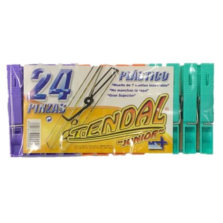 Tendal "Junior" Pinzas Pinzas de plástico de alta fluidez y de primera calidad ofreciendo gran resistencia ante la oxidación 24 uds