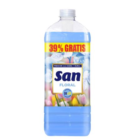 San Suavizante Floral Formato Especial Suavizante concentrado ofrece gran limpieza con fragancia floral fresca aterciopelada 82 lavados 1804 ml