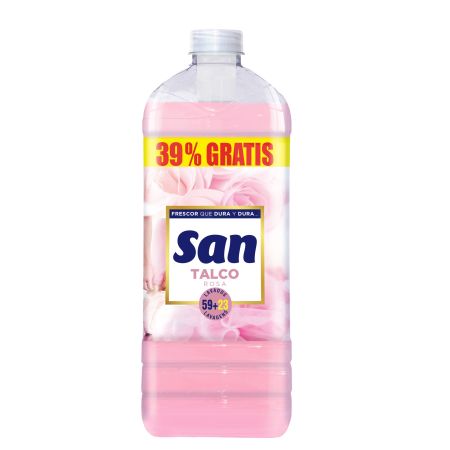 San Suavizante Talco Rosa Formato Especial Suavizante concentrado ofrece gran limpieza con fragancia de esencias florales 82 lavados 1804 ml