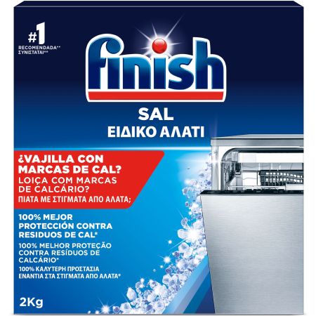 Finish Sal Para Lavavajillas Sal para lavavajillas evita acumulaciones de cal para un mejor funcionamiento 2000 gr