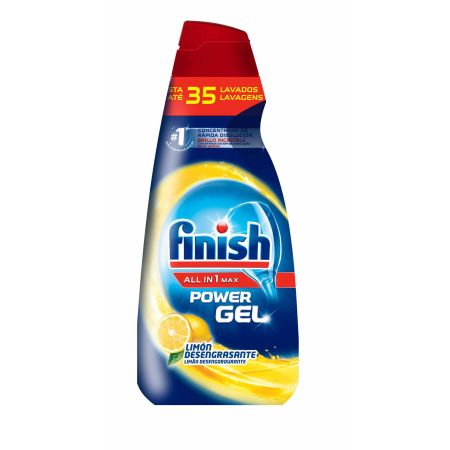 Finish Lavavajillas All In 1 Max Power Gel Limón Formato Especial Lavavajillas a máquina elimina manchas más difíciles ofrece brillo y protección con aroma a limón 35 lavados 700 ml