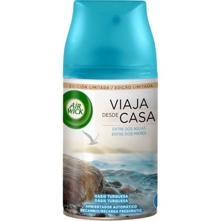 Air Wick Entre Dos Aguas Ambientador Automático Recambio Ambientador automático para hogar con aroma oasis turquesa ofrece hasta 2 meses de duración 250 ml