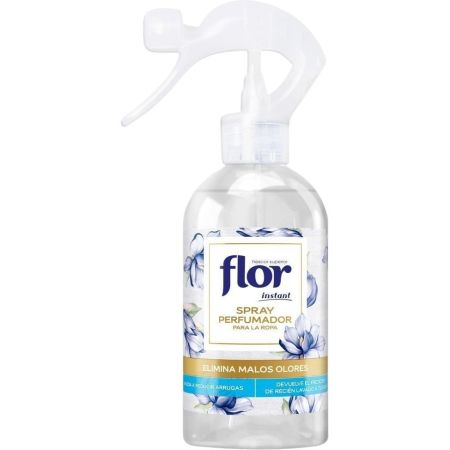 Flor Instant Azul Perfumador Para La Ropa Ambientador eliminador de olores devuelve el frescor de recién lavado a tu ropa 237 ml