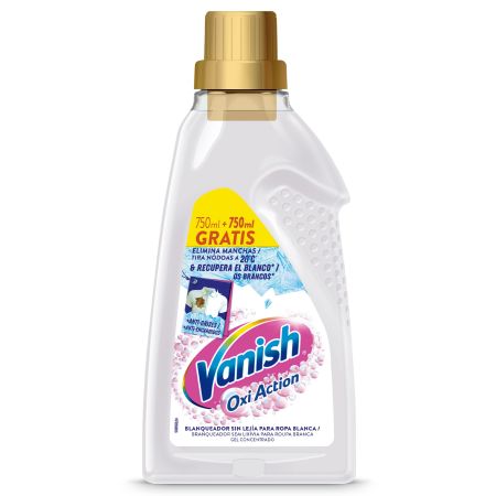 Vanish Oxi Action Blanqueador Sin Lejía Gel Formato Especial Gel concentrado para ropa blanca elimina manchas y mantiene los blancos más blancos 1500 ml
