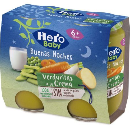 Hero Solo Buenas Noches Tarritos Verduritas A La Crema Tarritos naturales sin gluten de textura suave facilitan la digestión y aseguran buen sueño a partir de 6 meses 2x190 gr