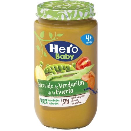 Hero Solo Tarrito Hervido De Verduritas De La Huerta Tarrito natural sin gluten de textura suave para alimentación natural y nutritiva a partir de 6 meses 235 gr