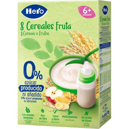 Hero Solo Papilla 8 Cereales Fruta Papilla en polvo 0% azúcares añadidos a partir de 6 meses 340 gr