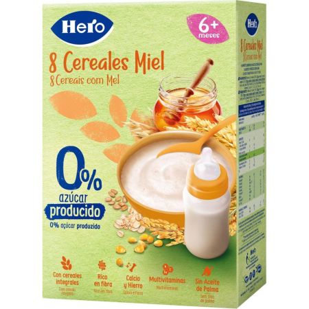Hero Solo Papilla 8 Cereales Miel Papilla en polvo 0% azúcares añadidos a partir de 6 meses 340 gr