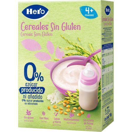 Hero Solo Papilla Cereales Sin Gluten Papilla en polvo sin gluten 0% azúcares añadidos a partir de 4 meses 340 gr