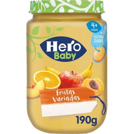 Hero Solo Tarrito Frutas Variadas Tarrito natural sin gluten de textura suave para alimentación natural y nutritiva a partir de los 4 meses 190 gr