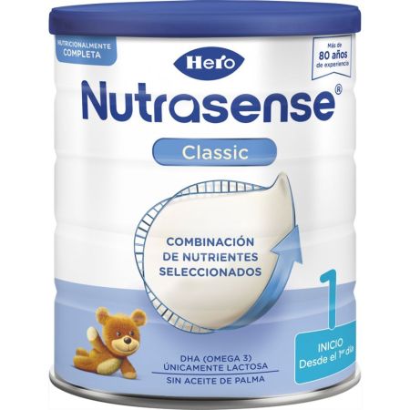 Hero Leche Para Lactantes Nutrasense Classic 1 Leche en polvo con nutrientes ofrece óptimo crecimiemnto y desarrollo hasta los 6 meses 800 gr