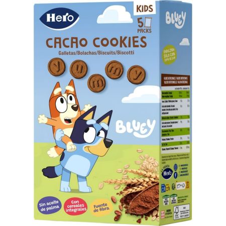 Hero Kids Galletas Cacao Cookies Galletas con cereales integrales sin aceite de palma perfecto para la merienda a partior de 36 meses 100 gr