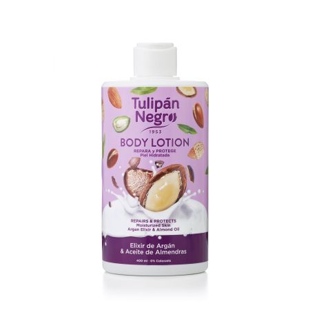 Tulipán Negro Elixir De Argán & Aceite De Almendras Body Lotion Loción hidratante para una intensa hidratación con aroma suave y refrescante 400 ml