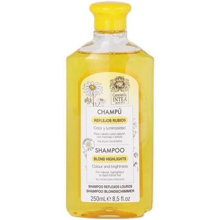 Camomila Intea Champú Reflejos Rubios Champú aporta color y luminosidad para cabello rubio con mechas o teñido 250 ml