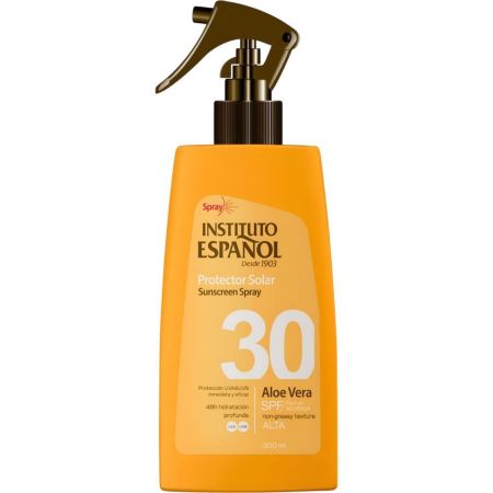 Instituto Español Aloe Vera Spray Protector Solar Spf 30 Spray solar corporal de textura no grasa y resistente al agua enriquecido con aloe vera 300 ml