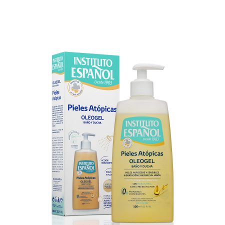 Instituto Español Pieles Atópicas Oleogel Baño Y Ducha Gel de ducha hidratante sin jabón ni perfume calma aliviando el picor para piel suave y sedoa 300 ml
