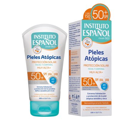 Instituto Español Pieles Atópicas Protección Solar Spf 50+ Crema solar de rápida absorción hidrata previene el envejecimiento y minimiza reacciones 150 ml