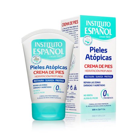 Instituto Español Pieles Atópicas Crema De Pies Crema de pies 0% parabenos ofrece hidratación profunda restaura suaviza y alivia el picor 100 ml