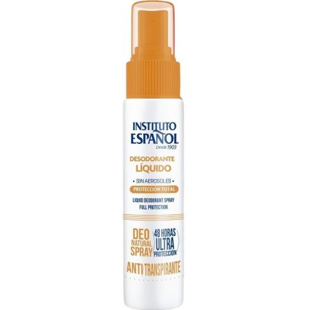 Instituto Español Protección Total Desodorante Líquido Spray Desodorante sin alcohol ofrece protección total y frescor duradero 48 horas 50 ml