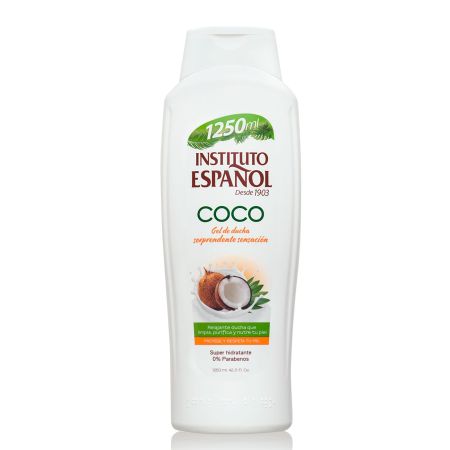 Instituto Español Coco Gel De Ducha Gel de ducha 0% parabenos extrahidratante limpia purifica nutre y protege tu piel 1250 ml