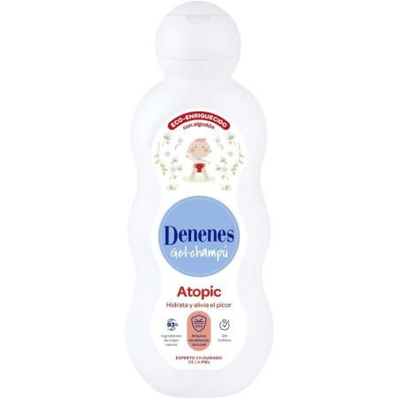 Denenes Atopic Gel De Baño-Champú 2 En 1 Gel de ducha y champú cuida y previene los síntomas de la piel atópica 600 ml