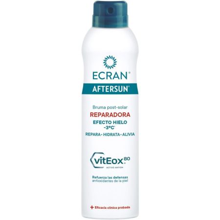Ecran Aftersun Reparadora Bruma Post-Solar After sun reparador de textura ligera y rápida absorción ofrece efecto hielo 250 ml