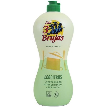 Las 3 Brujas Ecocitrus Lavavajillas Concentrado Lavavajillas superconcentrado limpieza eficaz con espuma estable y duradera