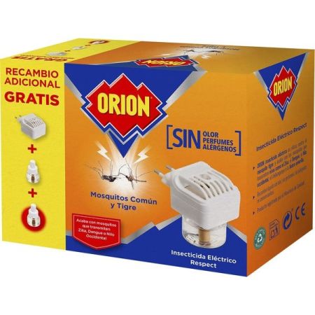 Orion Mosquitos Insecticida Eléctrico Formato Especial Insecticida eléctrico acaba con los mosquitos que trasmiten virus 1 aparato + 2 recambios