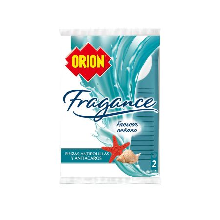 Orion Fragance Pinzas Antipolillas Y Antiácaros Pinzas antipolillas ambientadas para armario 3 meses de eficacia frescor océano 2 uds